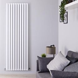 Hudson Reed Vitality - Radiateur design en aluminium vertical – Blanc – 180 cm x 59 cm – Double rang