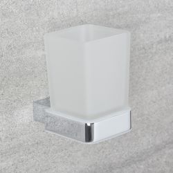 Porte-gobelet moderne – Chromé – Kubix