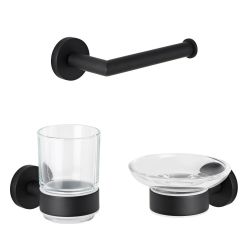 Ensemble de 3 accessoires de salle de bain - Noir mat - Nox