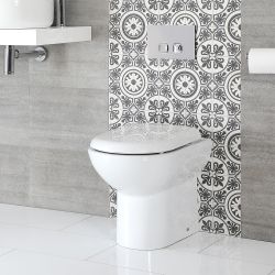 WC à poser rond moderne avec abattant à fermeture douce - Ashbury