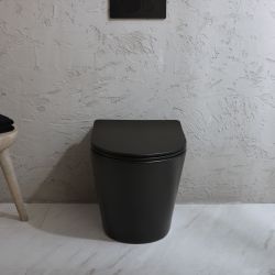 Cuvette WC ronde à poser avec abattant à fermeture douce – Choix de finitions – Elements