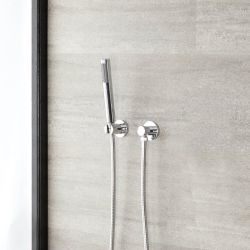 Kit douchette moderne avec support intégré - Chromé - Como