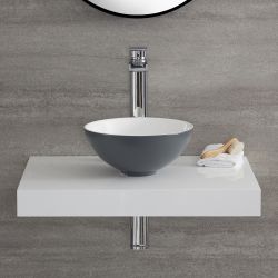 Vasque à poser ronde - Gris pierre - Ø28 cm – Witton