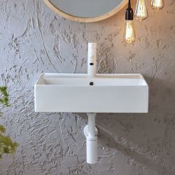 Vasque rectangulaire suspendue - 1 trou - 50 cm x 35 cm - Choix de finitions - Elements
