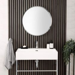 Miroir mural rond – Chromé – Ø 60 cm - Annalise