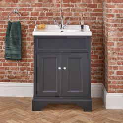 Meuble lavabo salle de bain  – Avec plan vasque – Choix de tailles, finitions et poignées – Thornton
