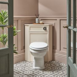 Meuble WC d’angle rétro – Avec cuvette à poser Richmond – Choix de finitions et d’abattants – Thornton