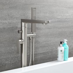 Mitigeur bain douche îlot - Nickel brossé - Harting