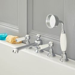 Mélangeur bain douche rétro à levier - 4 trous - choix de finitions - Elizabeth