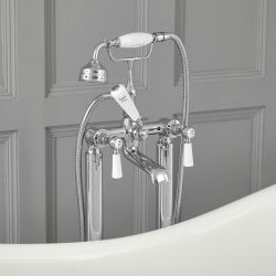 Mélangeur baignoire douche îlot rétro à levier - choix de finitions - Elizabeth