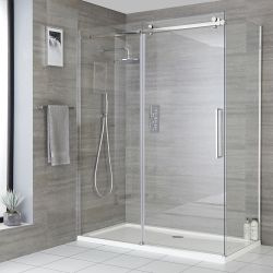 Cabine de douche d’angle à porte coulissante sans cadre – Tailles multiples - Portland