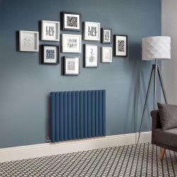 Radiateur électrique design horizontal - Bleu (Deep Sea Blue) - Choix de largeur, thermostat et cache-câble - Vitality