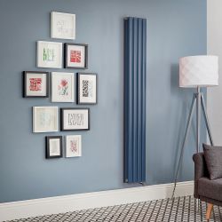 Radiateur électrique design vertical - Bleu (Deep Sea Blue) - Choix de largeur, thermostat et cache-câble - Vitality