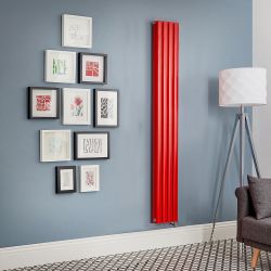 Radiateur électrique design vertical - Rouge (Siamese Red) - Choix de largeur, thermostat et cache-câble - Vitality