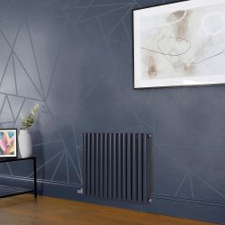 Radiateur électrique design horizontal - Bleu (Regal Blue) - Choix de largeur, thermostat et cache-câble - Vitality