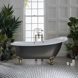 Baignoire îlot rétro – 171 cm x 74 cm – Choix de couleurs métalliques et de finition des pieds – Legend