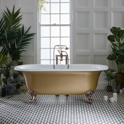 Baignoire îlot rétro à bord roulé – 173 cm x 78 cm – Choix de couleurs métalliques et de finitions des pieds – Richmond