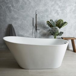 Baignoire îlot en sabot - Ovale - Choix de tailles et de la finition du trop-plein - Otterton