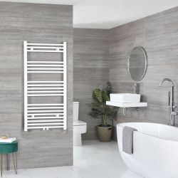 Sèche-serviettes électrique – Blanc – Choix de tailles et élément chauffant  – Neva – ECOSO par Hudson Reed