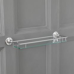 Étagère salle de bain verre & chrome Ambience