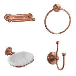 Pack de 4 accessoires de salle de bain - Cuivre satiné - Elizabeth