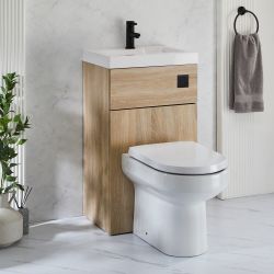 WC avec lave mains - 50 cm x 89 cm - Choix de finitions et commande de chasse d'eau - Cluo-Covelly
