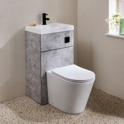 Meuble WC avec lavabo – Avec cuvette Colby – 50 cm x 89 cm – Choix de finitions – Cluo