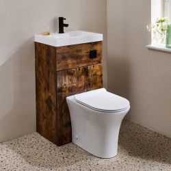 Meuble WC avec lavabo – Avec cuvette Marbury – 50 cm x 89 cm – Choix de finitions – Cluo