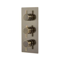 Mitigeur de douche thermostatique moderne – 2 fonctions – Laiton brossé - Clarus