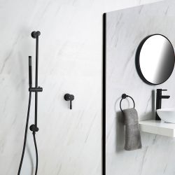 Kit de douche mécanique - Mitigeur - Kit douchette sur rampe – Noir - Nox
