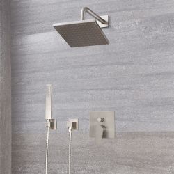 Mitigeur Mécanique - Pommeau 20cm & Douchette - Nickel Brossé - Harting