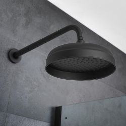 Pommeau de douche rétro – Ø 20 cm – Noir - Elizabeth