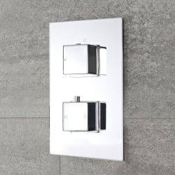 Kit de Douche Thermostatique Encastrable Cubisme Minimaliste avec Douchette - Kubix