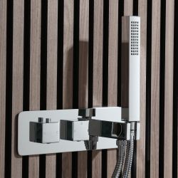 Mitigeur Thermostatique & Douchette rectangulaire Kubix