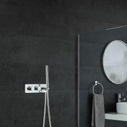Mitigeur de douche thermostatique avec inverseur – Avec douchette – Chromé - Como