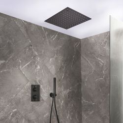 Mitigeur douche thermostatique avec pommeau encastré et douchette - 2 fonctions - Choix de finitions - Otto