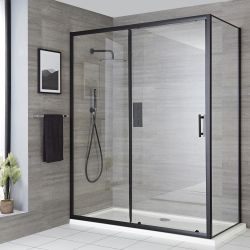 Porte de douche coulissante – Noir – Choix de tailles - Nox
