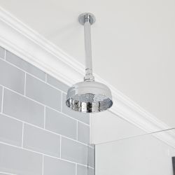 Pommeau de douche Ø 15 cm avec bras plafonnier – Chromé - Elizabeth