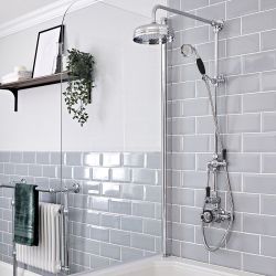 Hudson Reed Elizabeth - Colonne de douche thermostatique exposée avec douchette - Choix de finition - Bec verseur baignoire en option