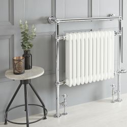 Sèche-serviettes mixte rétro - Blanc – 93 cm x 79 cm – Choix de thermostat Wi-Fi - Elizabeth