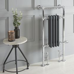 Sèche-serviettes mixte rétro - Anthracite – 93 cm x 45 cm – Choix de thermostat Wi-Fi - Elizabeth