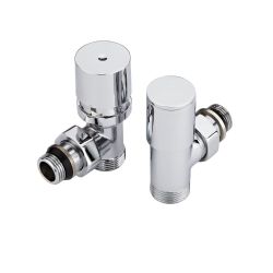 Robinet de radiateur thermostatique - Blanc & chromé - Choix d'adaptateurs