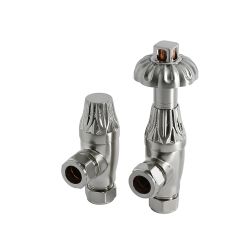 Paire de robinets de radiateurs thermostatiques d’angle – Style ancien – Choix de finitions - Windsor