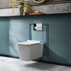 Pack WC suspendu - Avec bâti-support bas - Choix de plaque de déclenchement chasse d'eau - Sandford