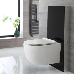 Meuble WC avec WC sans bride Otterton - Noir – 50 cm - Saru