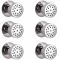 Lot de 6 Buses Hydromassantes Rondes en Laiton Massif Chromé - Round