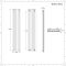 Hudson Reed Vitality - Radiateur design en aluminium vertical – Anthracite – 180 cm x 59 cm – Double rang
