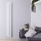 Hudson Reed Vitality - Radiateur design en aluminium vertical – Blanc – 180 cm x 23 cm – Double rang