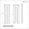 Hudson Reed Vitality - Radiateur design en aluminium vertical – Blanc – 180 cm x 59 cm – Double rang