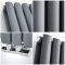 Hudson Reed Vitality - Radiateur design en aluminium vertical – Anthracite – Choix de largeur – Double rang - Raccordement central